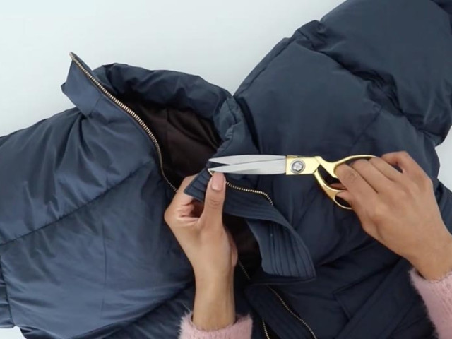 How to transform an old down jacket into a stylish accessory?