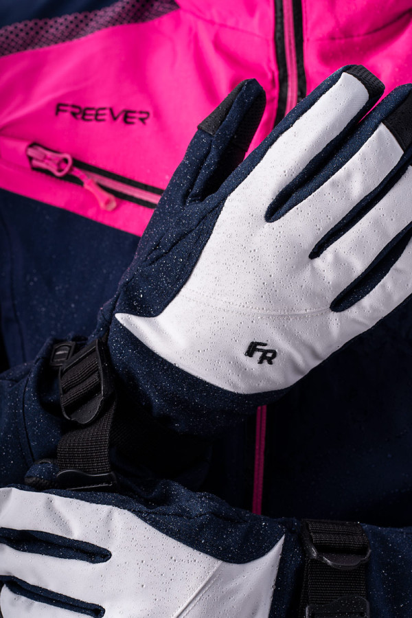 Women's Ski Gloves Freever WF 1801 Blue with White, Фото №3- freever.ua