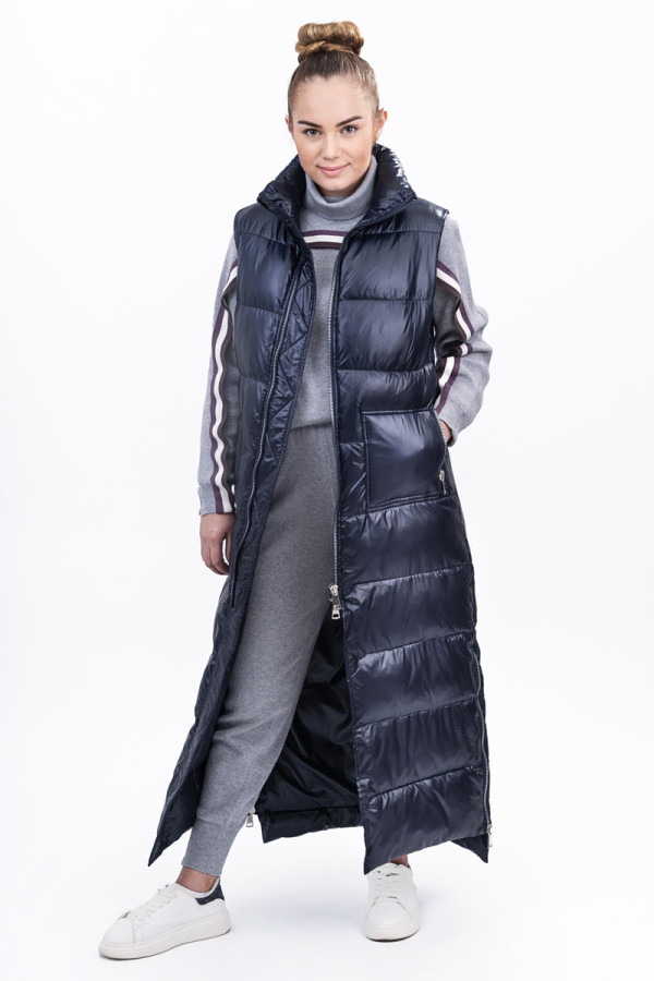 Long women's vest Freever SF 20508 dark blue