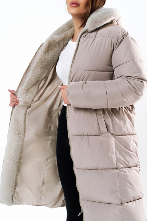 Women's coat Freever UF 20807 beige, Фото №4- freever.ua
