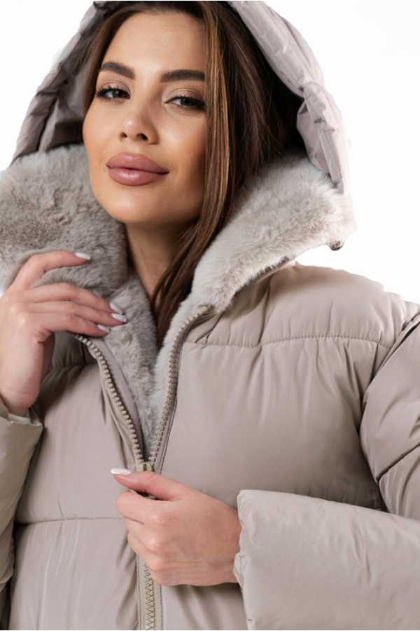 Women's coat Freever UF 20807 beige, Фото №6- freever.ua