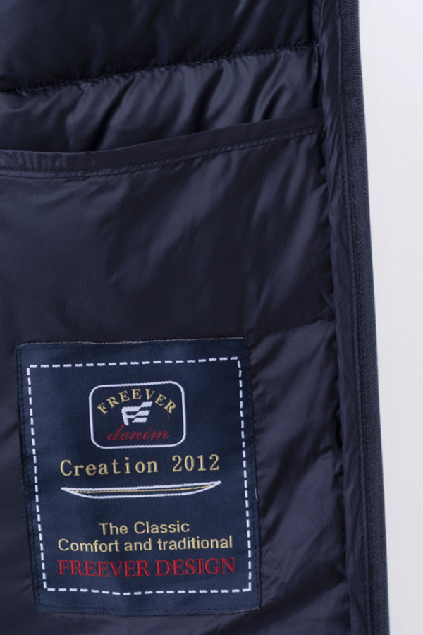 Freever WF 2116 men's down jacket is dark blue, Фото №7- freever.ua