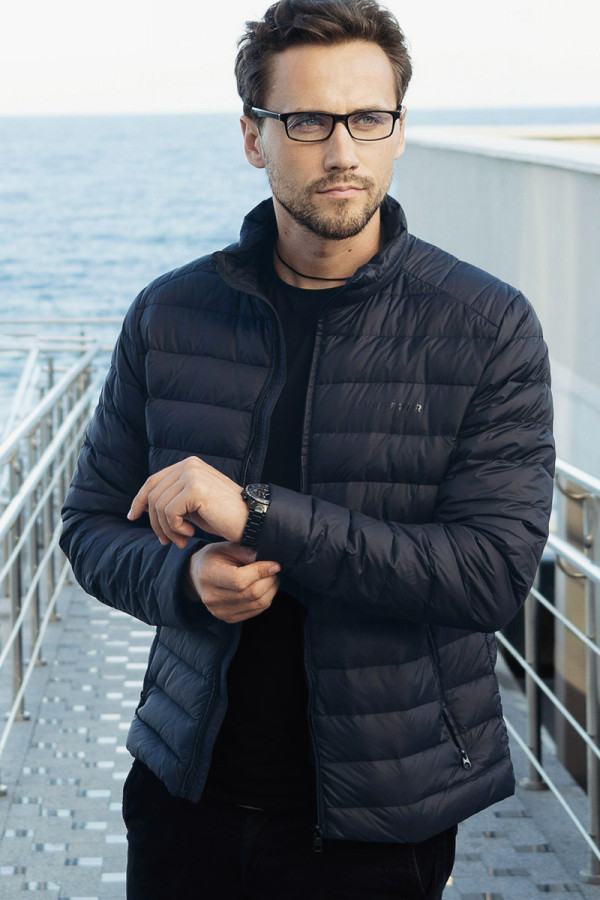 Freever WF 2116 men's down jacket is dark blue, Фото №2- freever.ua