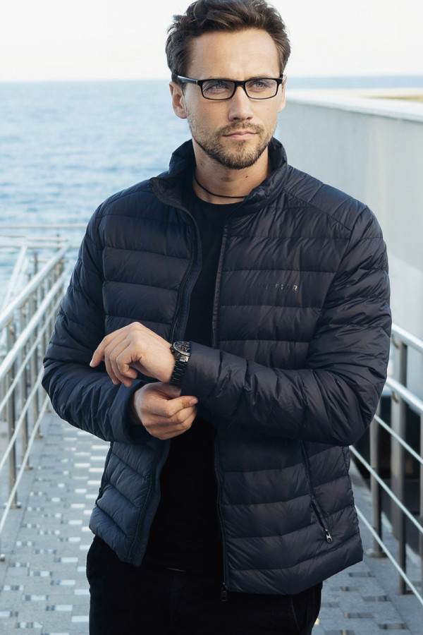 Freever WF 2116 men's down jacket is dark blue, Фото №2- freever.ua