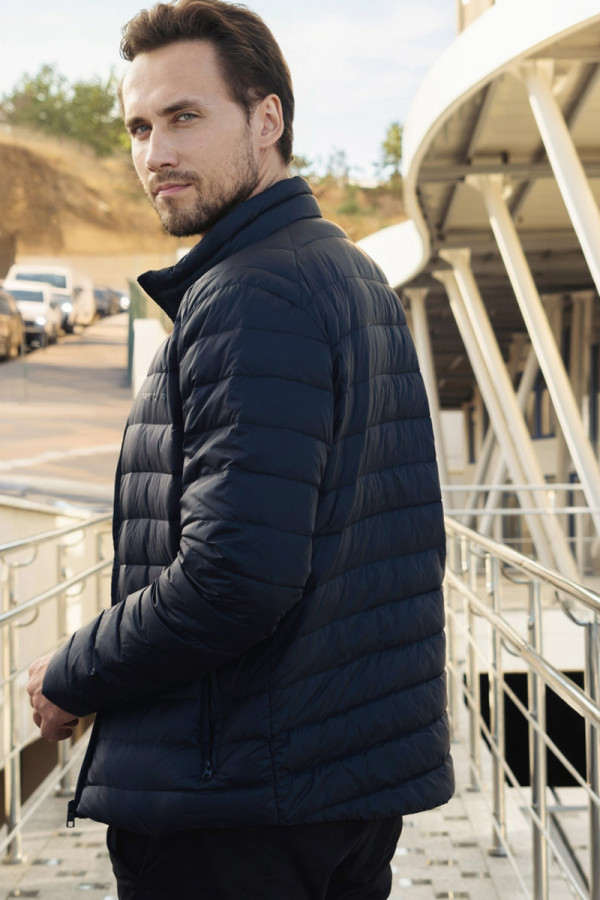 Freever WF 2116 men's down jacket is dark blue, Фото №4- freever.ua