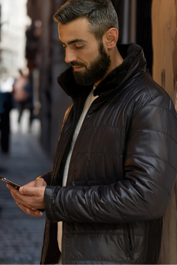 Camel wool jacket for men Freever WF 2117 black, Фото №5- freever.ua