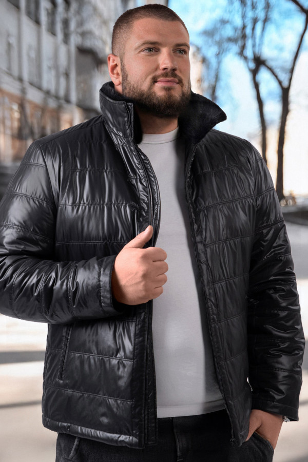 Camel wool jacket for men Freever WF 2117 black, Фото №3- freever.ua