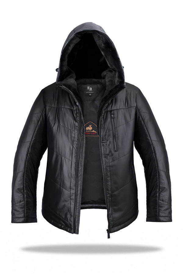 Camel wool jacket for men Freever WF 2118 black, Фото №2- freever.ua