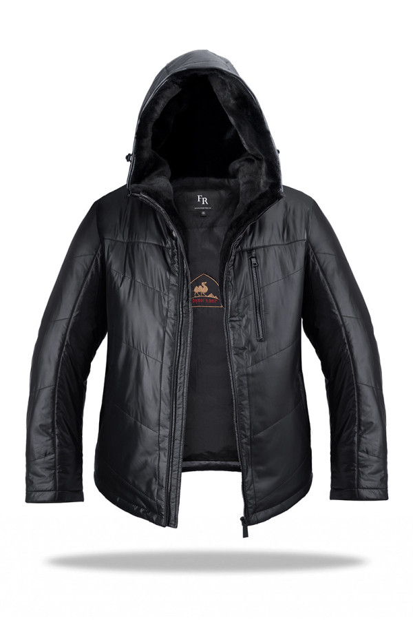 Camel wool jacket for men Freever WF 2118 black, Фото №2- freever.ua