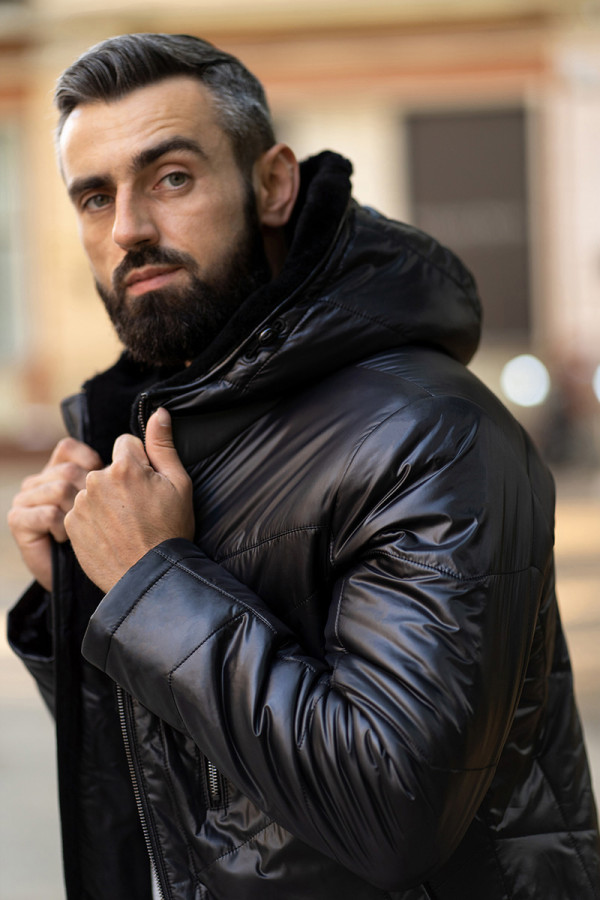 Herrenjacke aus Kamelhaar Freever WF 2118 schwarz, Фото №7- freever.ua