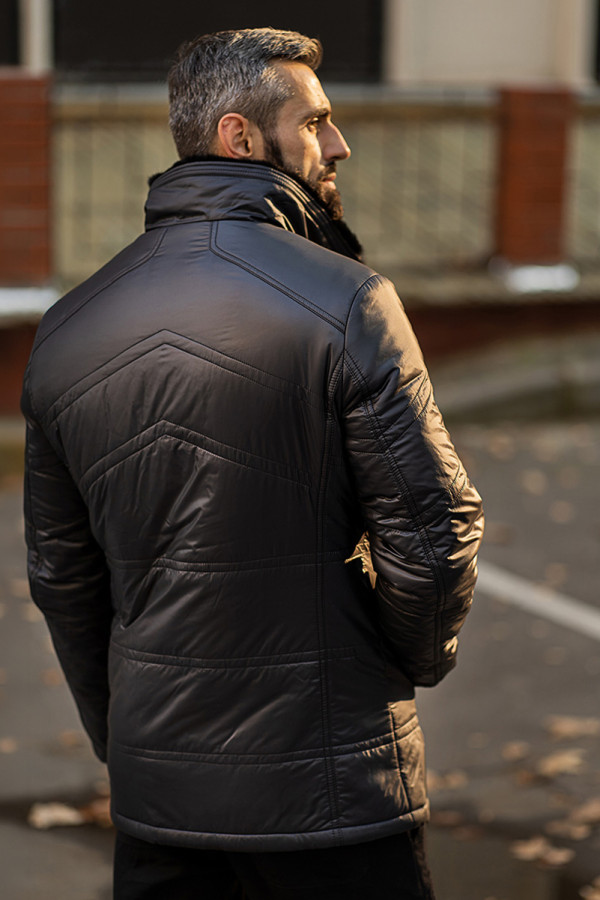 Camel wool jacket for men Freever WF 2148 black, Фото №5- freever.ua