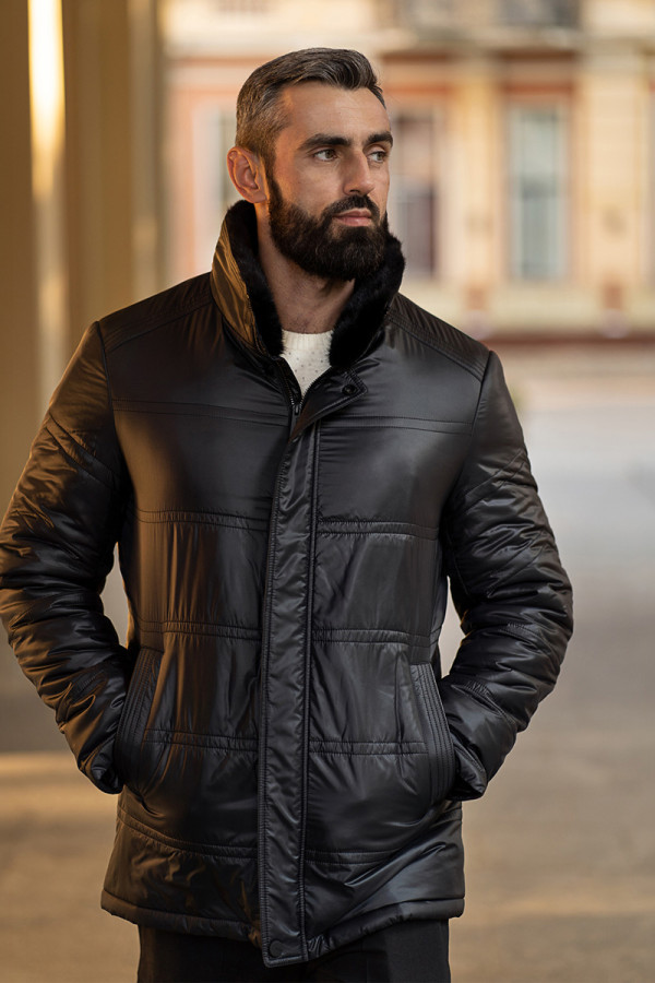 Camel wool jacket for men Freever WF 2148 black