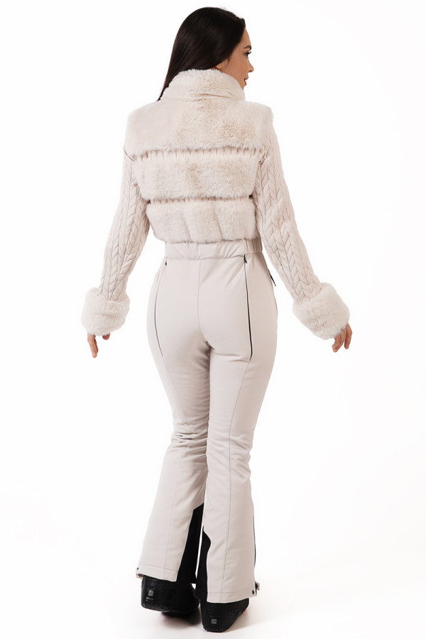 Women's ski jumpsuit Freever NF 21615 beige, Фото №8- freever.ua