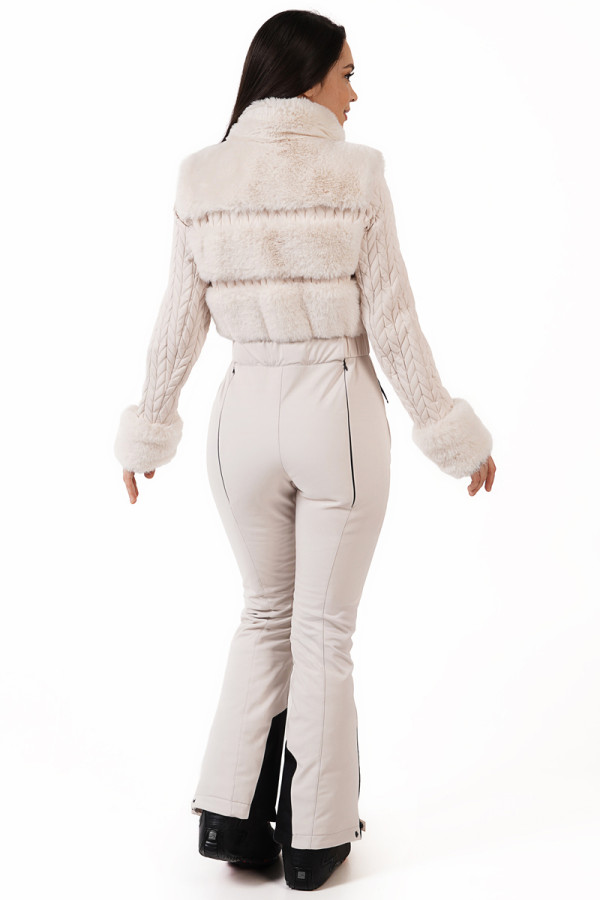 Women's ski jumpsuit Freever NF 21615 beige, Фото №8- freever.ua
