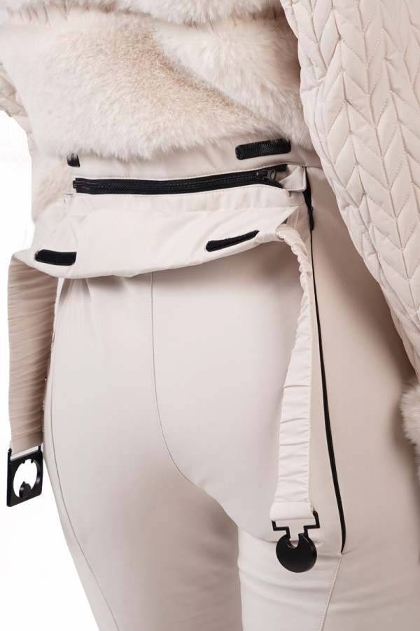 Women's ski jumpsuit Freever NF 21615 beige, Фото №7- freever.ua