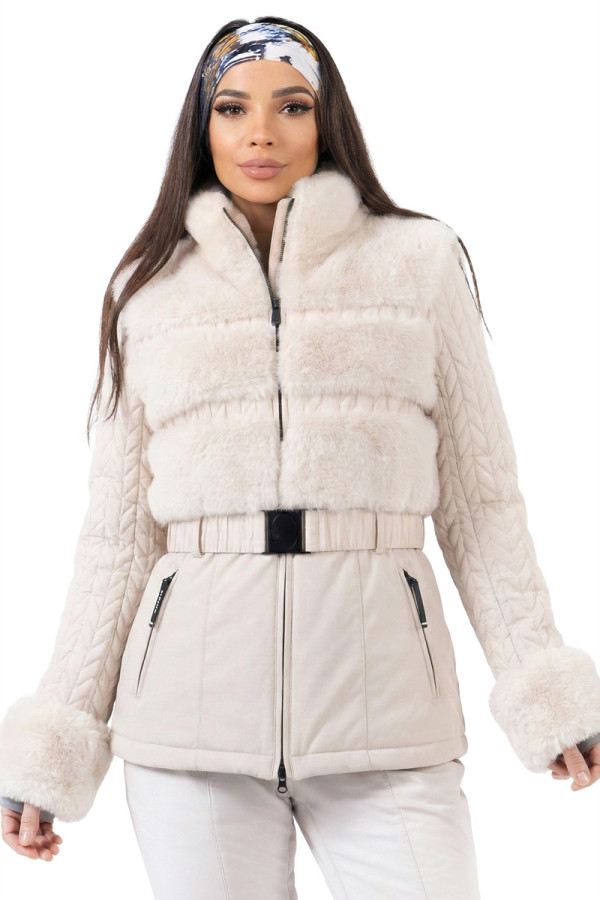 Women's ski jacket Freever NF 21616 beige