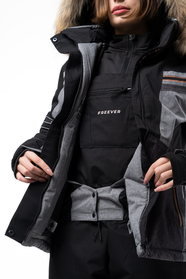 Women's ski jacket Freever WF 21621 black, Фото №7- freever.ua