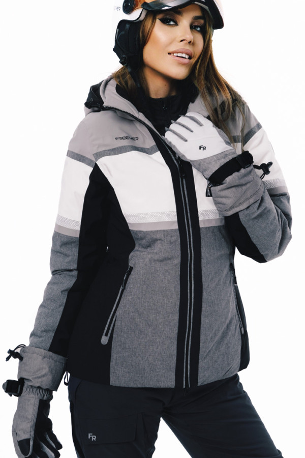 Women's ski jacket Freever AF 21626 beige, Фото №2- freever.ua
