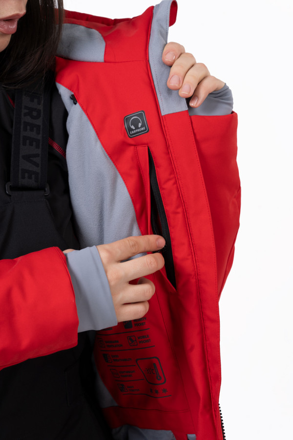 Women's ski jacket Freever NF 21627 red, Фото №4- freever.ua