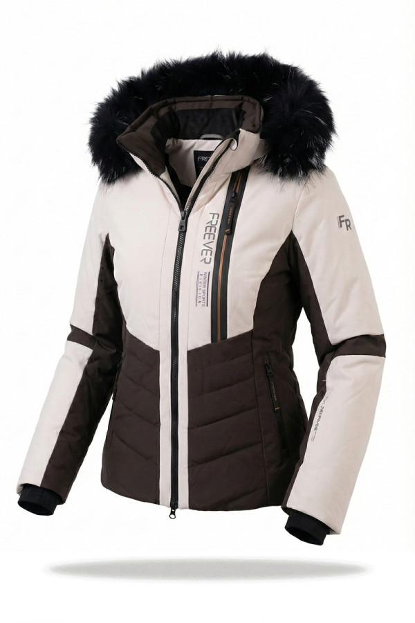 Women's ski jacket Freever NF 21630 beige