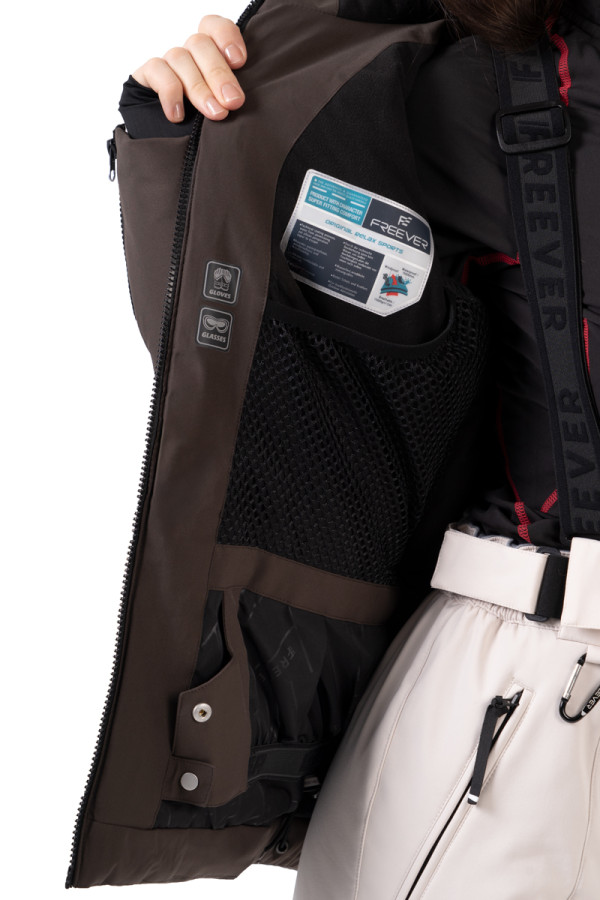 Women's ski jacket Freever NF 21630 beige, Фото №4- freever.ua