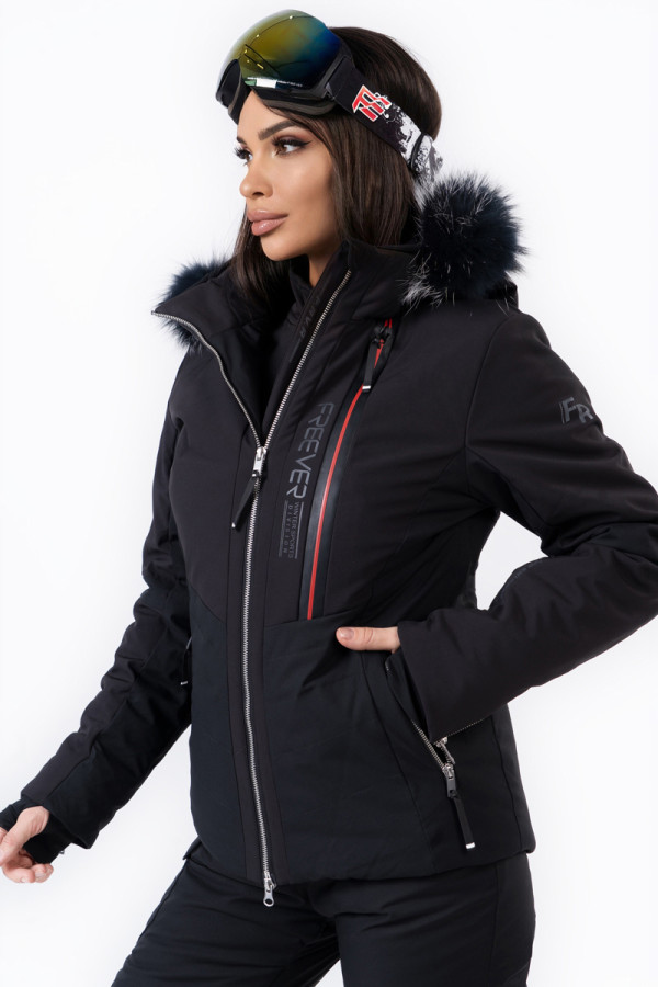 Women's ski jacket Freever NF 21630 black, Фото №4- freever.ua