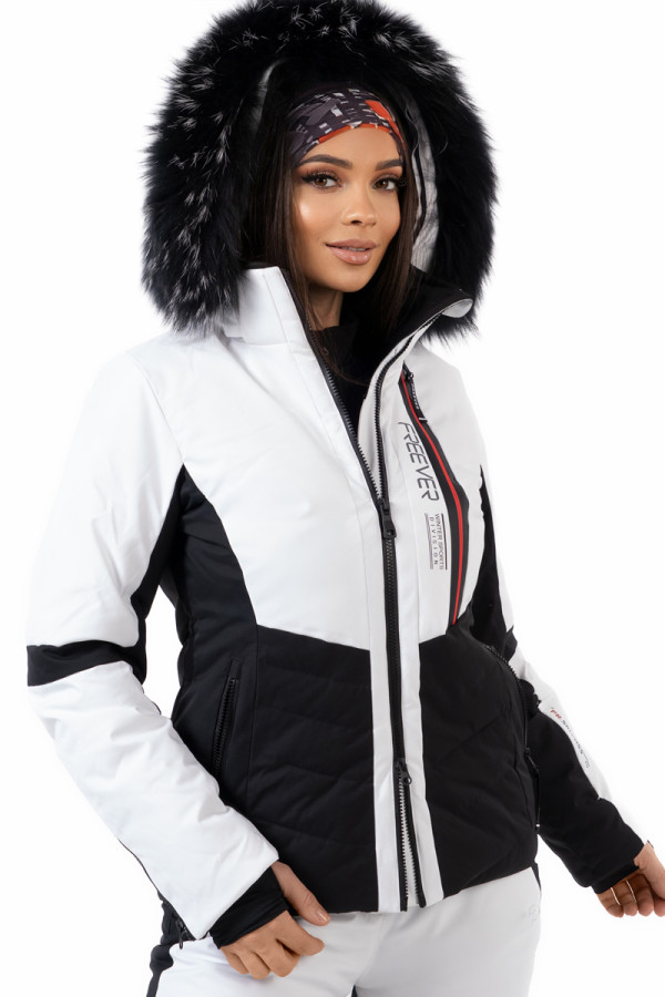 Women's ski jacket Freever NF 21630 white, Фото №2- freever.ua