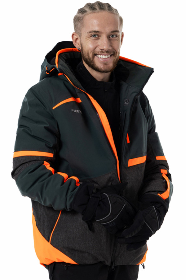Men's Ski Jacket Freever AF 21635 Khaki, Фото №4- freever.ua