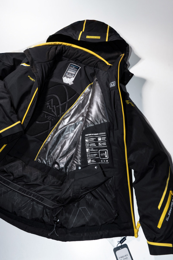 Men's ski jacket Freever AF 21636 yellow, Фото №7- freever.ua