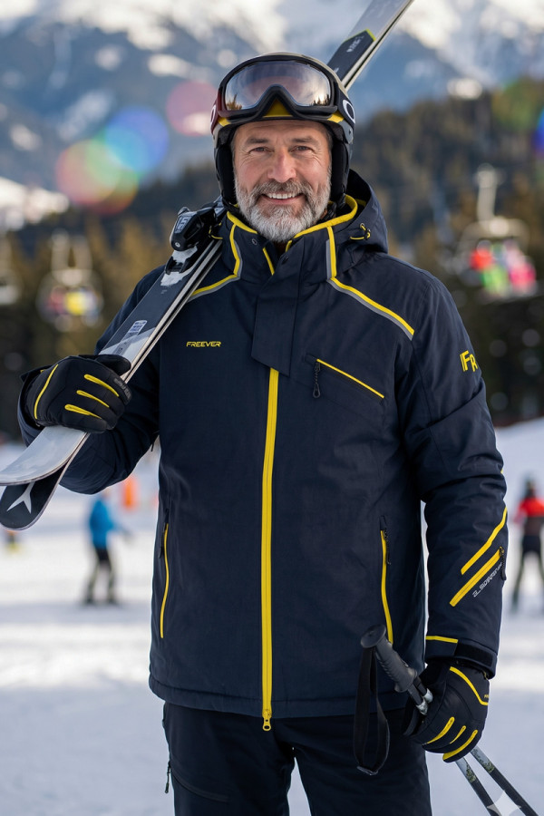 Men's ski jacket Freever AF 21636 yellow, Фото №2- freever.ua