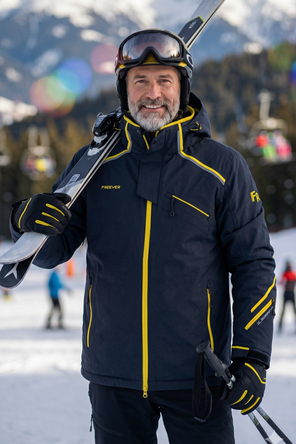 Men's ski jacket Freever AF 21636 yellow