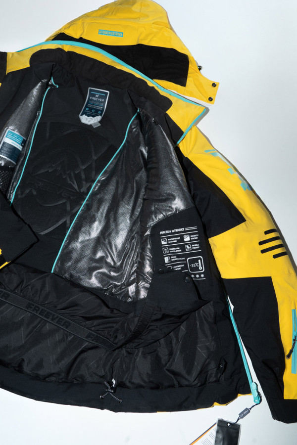 Men's ski jacket Freever AF 21637 yellow, Фото №8- freever.ua