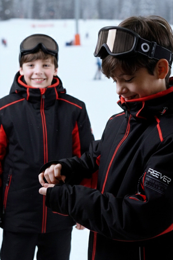 Freever NF 21645 red children's ski jacket, Фото №3- freever.ua