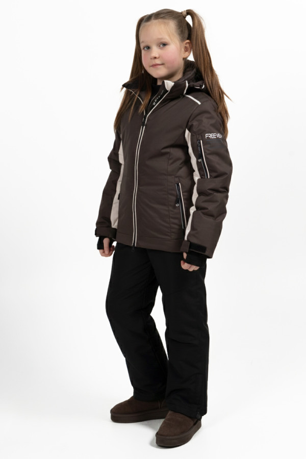 Kinder-Skijacke Freever NF 21646 schokoladenbraun, Фото №2- freever.ua
