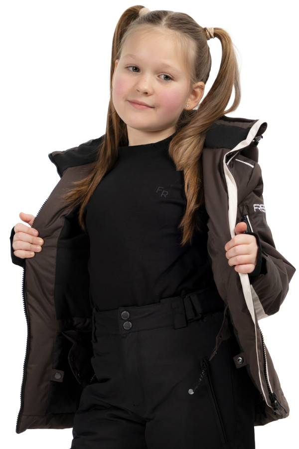 Kinder-Skijacke Freever NF 21646 schokoladenbraun, Фото №4- freever.ua