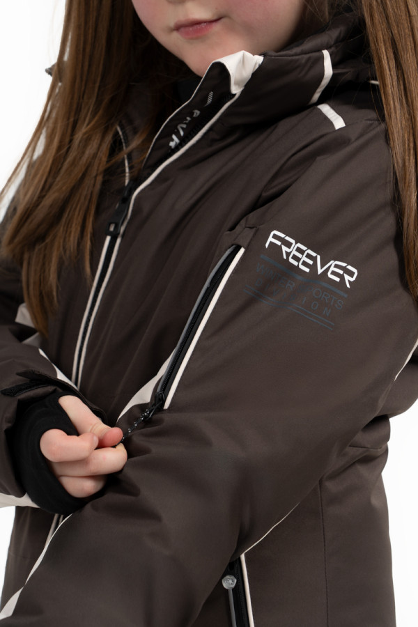 Kinder-Skijacke Freever NF 21646 schokoladenbraun, Фото №6- freever.ua