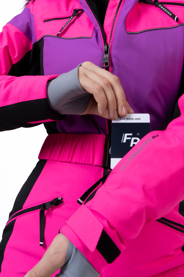 Women's ski jumpsuit Freever NF 21649 pink, Фото №4- freever.ua