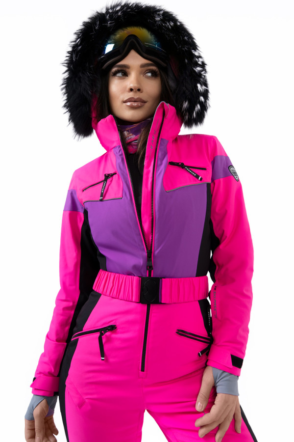 Women's ski jumpsuit Freever NF 21649 pink, Фото №2- freever.ua