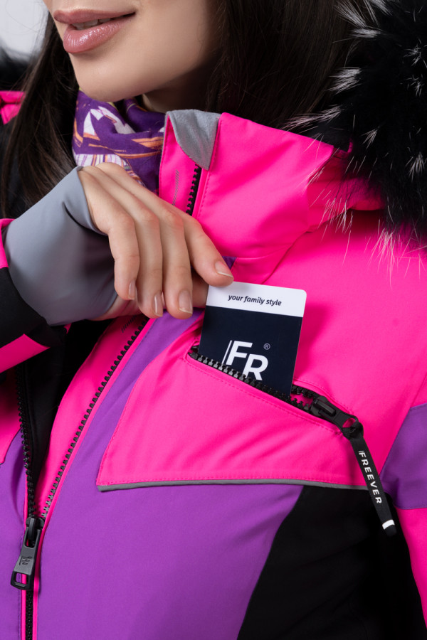Women's ski jumpsuit Freever NF 21649 pink, Фото №5- freever.ua