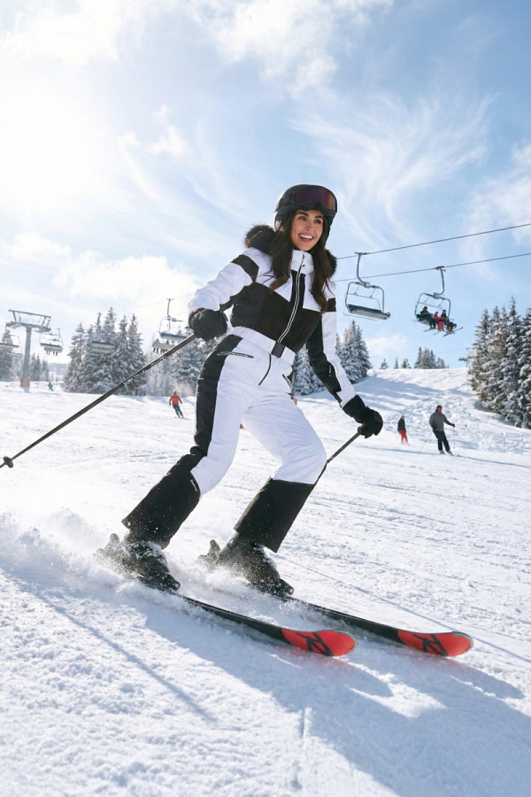 Women's ski jumpsuit Freever NF 21649 white, Фото №6- freever.ua