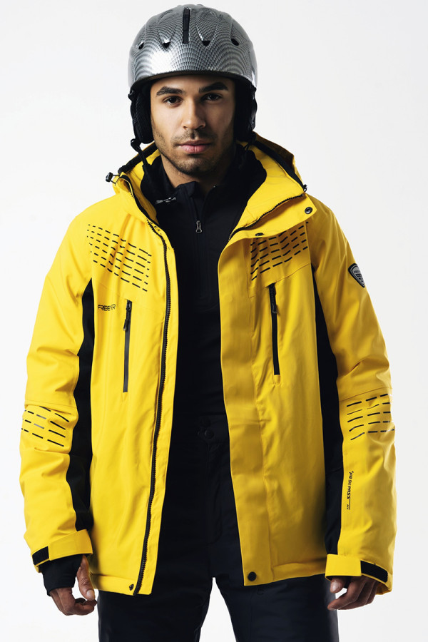 Men's ski jacket Freever WF 21681 yellow, Фото №5- freever.ua