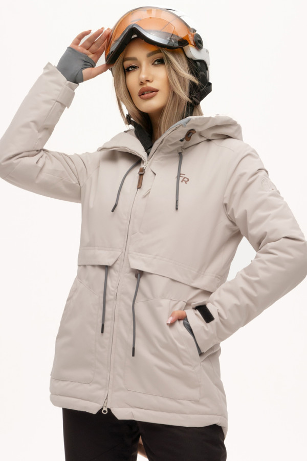 Women's ski jacket Freever AF 21767 beige, Фото №2- freever.ua