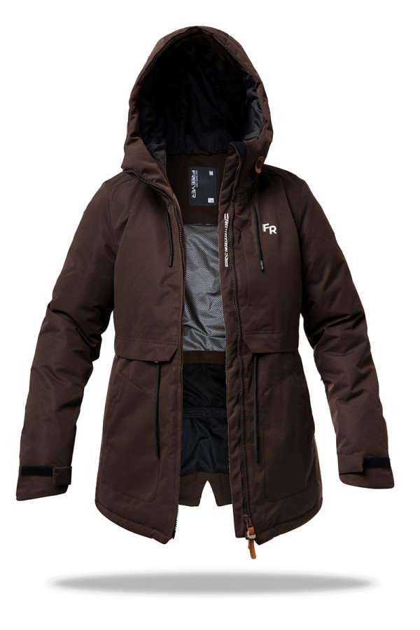 Women's ski jacket Freever AF 21767 brown, Фото №2- freever.ua