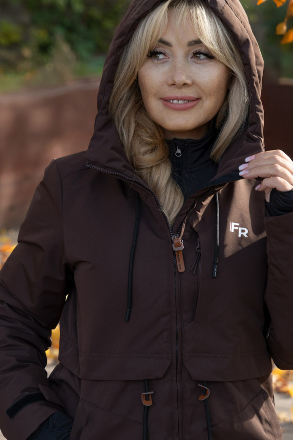 Women's ski jacket Freever AF 21767 brown, Фото №5- freever.ua