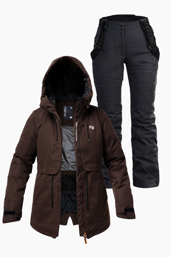 Women's ski suit FREEVER 21767-21652 brown