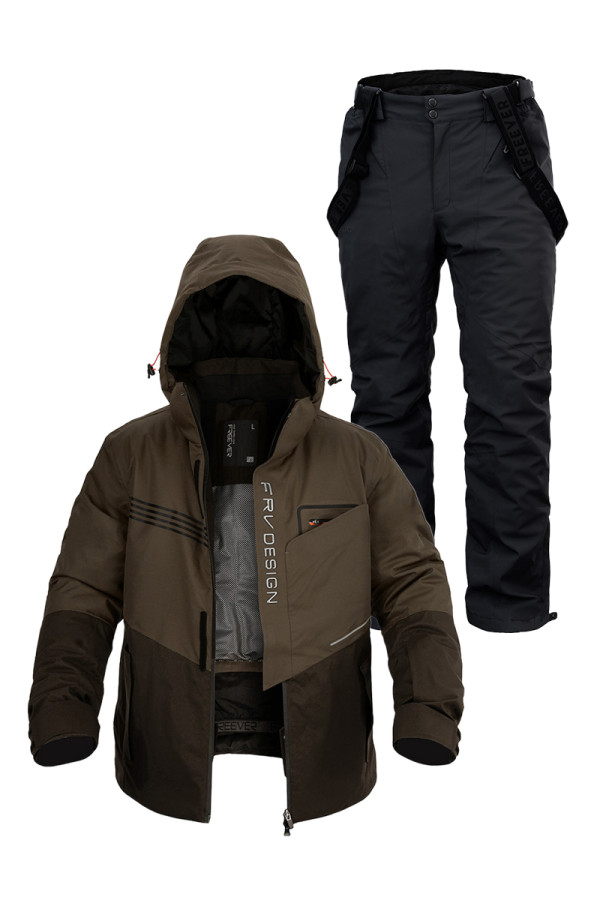 Men's ski suit FREEVER 21786-21693 khaki