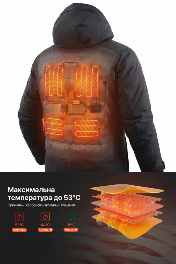 Parka men's IWARM Freever AF 21787 black, Фото №3- freever.ua