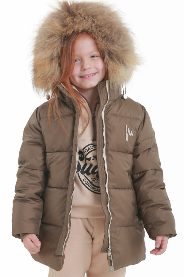 Children's jacket extended Freever UF 21801 khaki, Фото №3- freever.ua