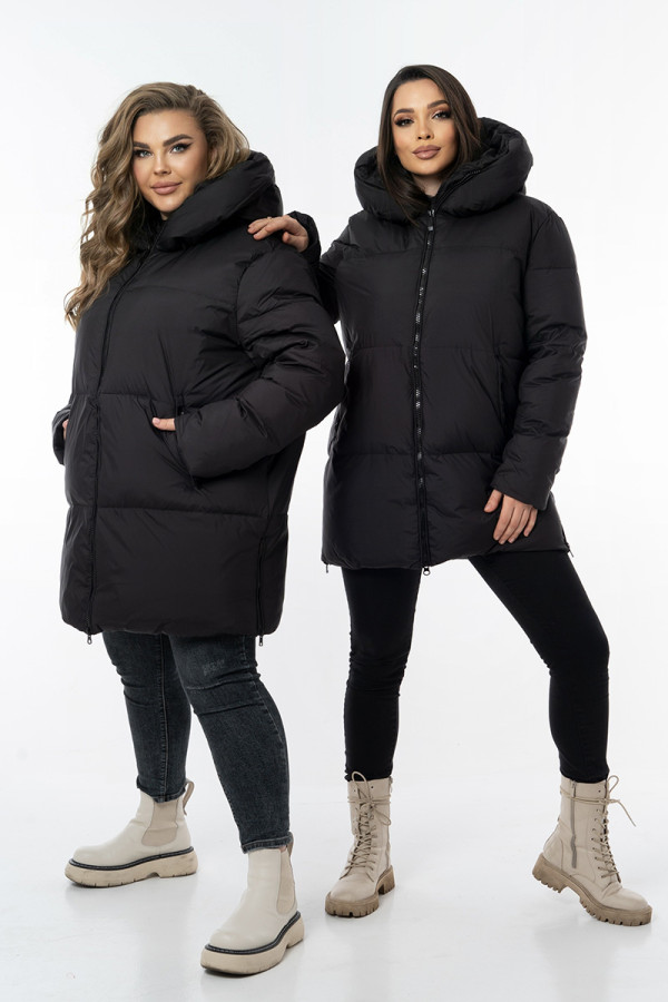 Women's down coat Freever AF 2209 black, Фото №2- freever.ua