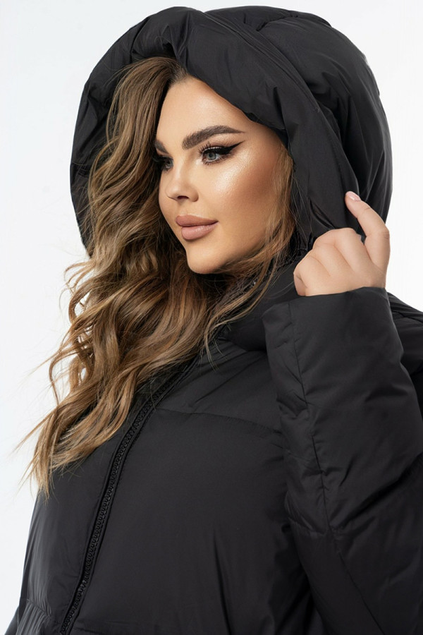 Women's down coat Freever AF 2209 black, Фото №8- freever.ua